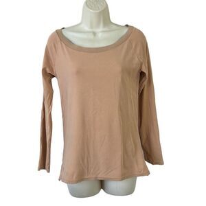 Lauren Ralph Lauren Beige Boatneck Long Sleeve Blouse Size Medium